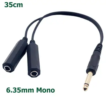 6.35mm 1/4" Mono TS Plug Male to Dual 1/4" 6.35mm Jack Female Socket Y Splitter Audio Adapter Cable Converter Cord
6.35mm 1/4" Mono TS Plug Male to Dual 1/4" 6.35mm Jack Female Socket Y Splitter Audio Adapter Cable Converter Cord