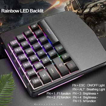 28 Keys Wired Mini Keyboard Rainbow Backlight One Hand USB Keypad for Dota OW PUBG Game @M23
28 Keys Wired Mini Keyboard Rainbow Backlight One Hand USB Keypad for Dota OW PUBG Game @M23