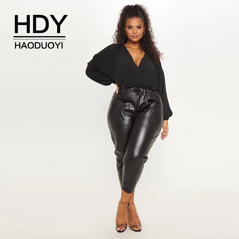 HDY Haoduoyi 2019 Summer Plus Size Fashion Street Sexy Style Deep V-collar Bat Long Sleeve Htype Loose Black Women Bodysuit
HDY Haoduoyi 2019 Summer Plus Size Fashion Street Sexy Style Deep V-collar Bat Long Sleeve Htype Loose Black Women Bodysuit
