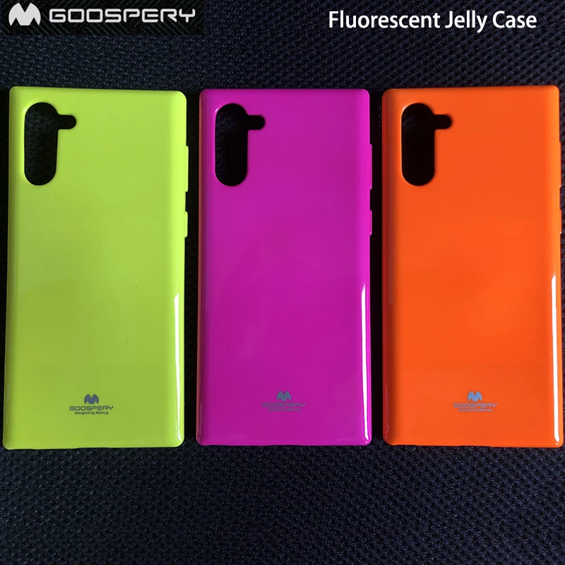 

for Samsung Galaxy Note 10 Fluorescent Jelly Case Original Mercury Genuine Goospery Soft Shining Glossy Cover