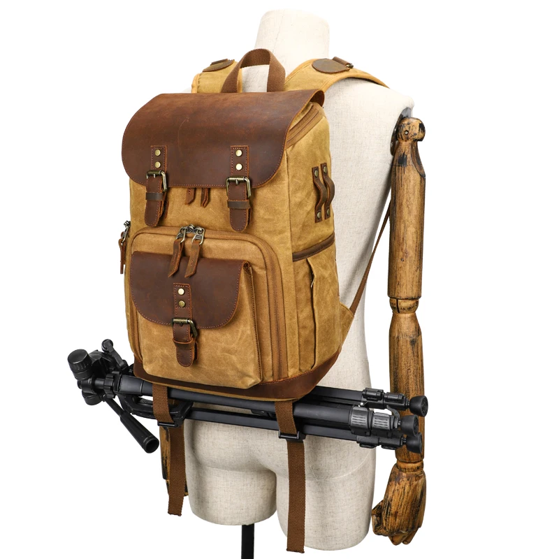 Фото Новинка модные рюкзаки M422 из вощеной кожи Прямая поставка винтажный рюкзак для