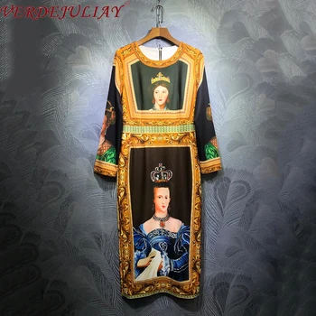 VERDEJULIAY 2020 Spring Runway Design Vintage Style Pencil Dresses Women Elegant Noble Lady Portrait Retro Print Mid-Calf Dress
VERDEJULIAY 2020 Spring Runway Design Vintage Style Pencil Dresses Women Elegant Noble Lady Portrait Retro Print Mid-Calf Dress