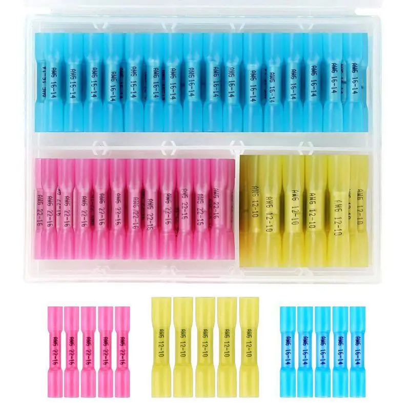 BMBY-100pcs Heat Shrink Butt Connectors-Insulated Waterproof Marine Automotive Copper Wire Electrical Connectors Kits with Case
BMBY-100pcs Heat Shrink Butt Connectors-Insulated Waterproof Marine Automotive Copper Wire Electrical Connectors Kits with Case