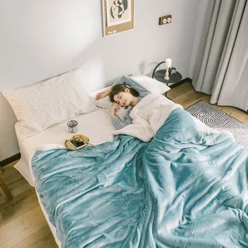 Coral Fleece Japanese Style Lamb Fleece Blanket Lamb Fleece Double Layer Summer Solid Color Air Conditioning Nap Blanket
Coral Fleece Japanese Style Lamb Fleece Blanket Lamb Fleece Double Layer Summer Solid Color Air Conditioning Nap Blanket