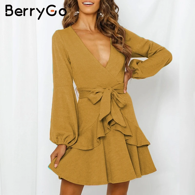 BerryGo Elegant Ruffle white dress women Sexy v-neck A-line puff sleeve party dress solid ladies autumn winter work wear dresses
BerryGo Elegant Ruffle white dress women Sexy v-neck A-line puff sleeve party dress solid ladies autumn winter work wear dresses