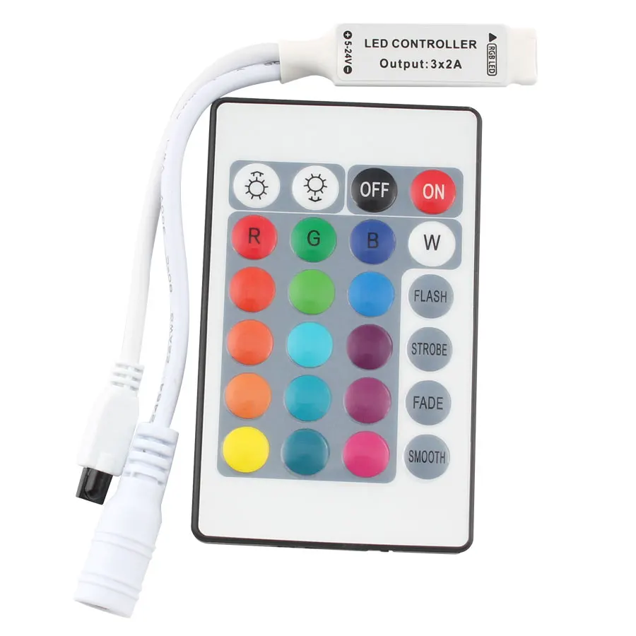 12V DC LED Strip Controller Remote IR RGB Control 24 Keys Remote DC 12V Strip RGB Light Controller For SMD 3528 5050 Strip Light
12V DC LED Strip Controller Remote IR RGB Control 24 Keys Remote DC 12V Strip RGB Light Controller For SMD 3528 5050 Strip Light