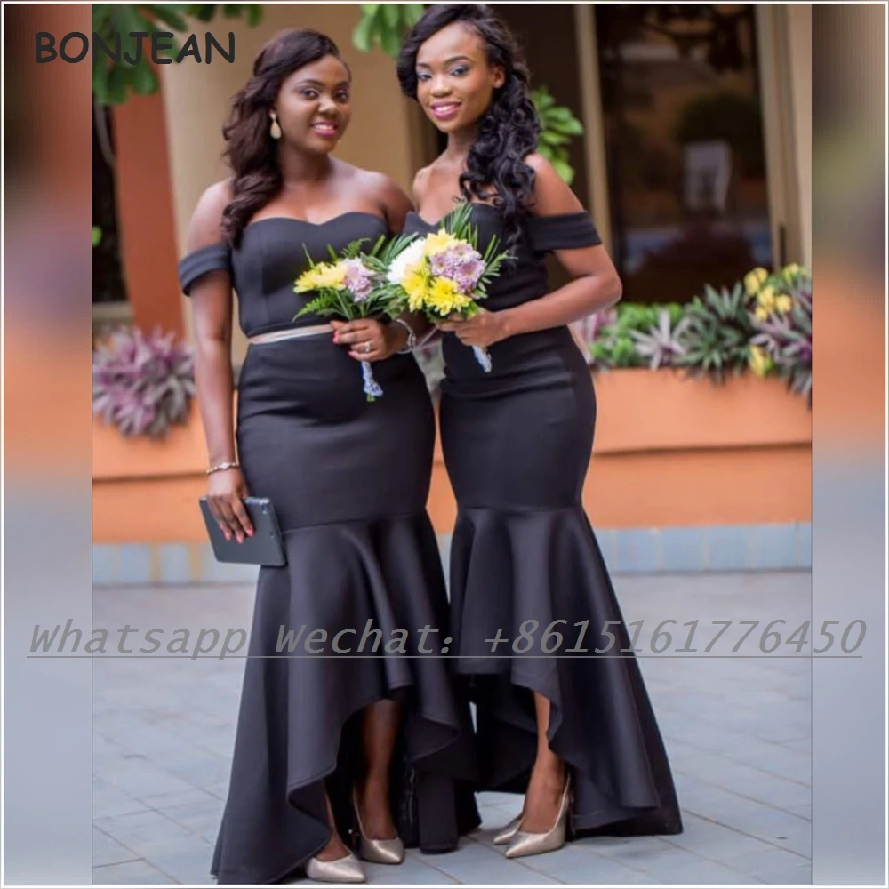 Black African Bridesmaid Dresses 2021 Mermaid Off-The-Shoulder Elastic Satin Bridesmaid Dress Plus Size for Women Wedding
Black African Bridesmaid Dresses 2021 Mermaid Off-The-Shoulder Elastic Satin Bridesmaid Dress Plus Size for Women Wedding