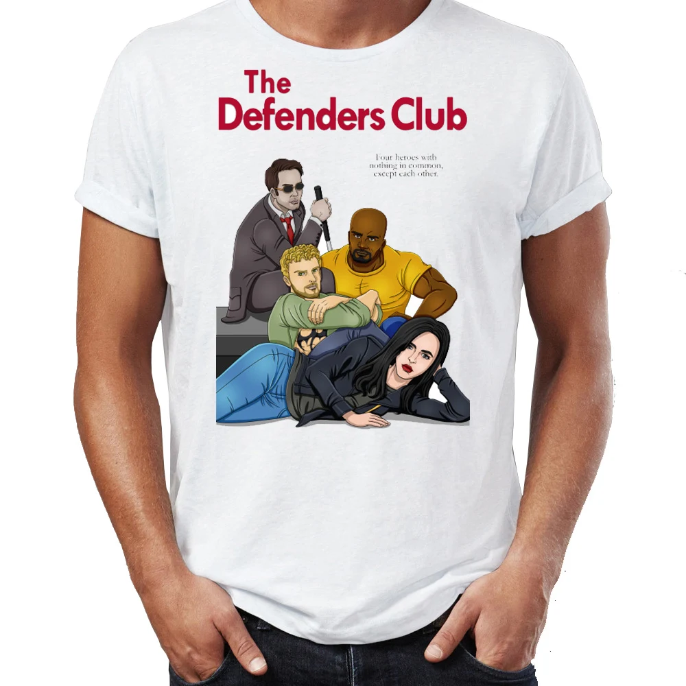 

Men's T Shirt The Defenders Luke Cage Jessica Jones Daredevil Breakfast Club Awesome Artwork Printed Tee