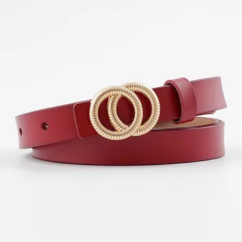 2020 New Designer Women's Double O Ring Buckle Belt Female High Quality Black Red Thin Genuine Leather Belts for Women Trousers
2020 New Designer Women's Double O Ring Buckle Belt Female High Quality Black Red Thin Genuine Leather Belts for Women Trousers
