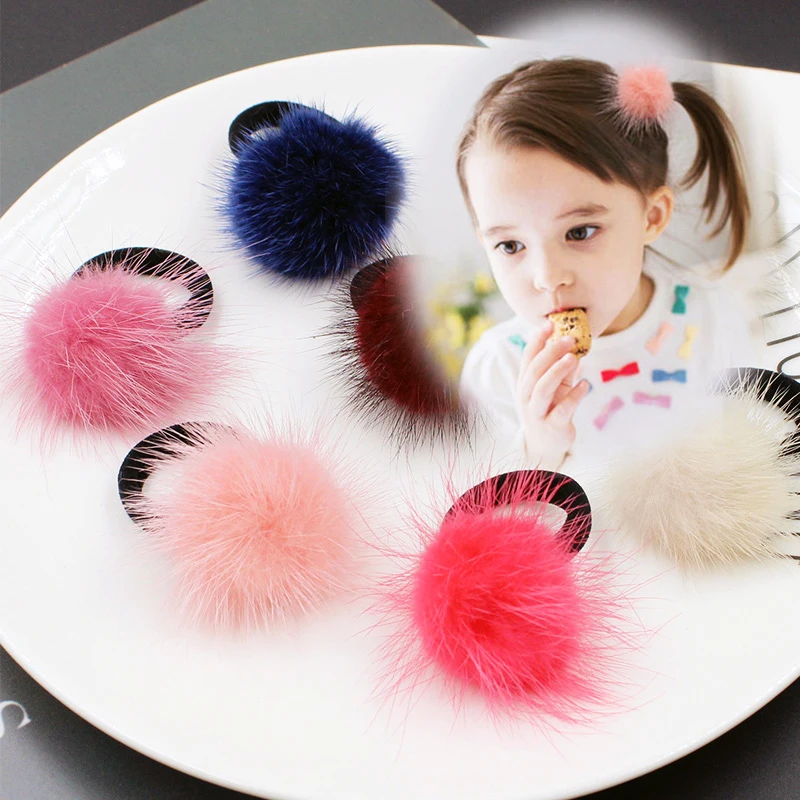 Детские резинки для волос M MISM розовые с помпоном аксессуары | Детская одежда и