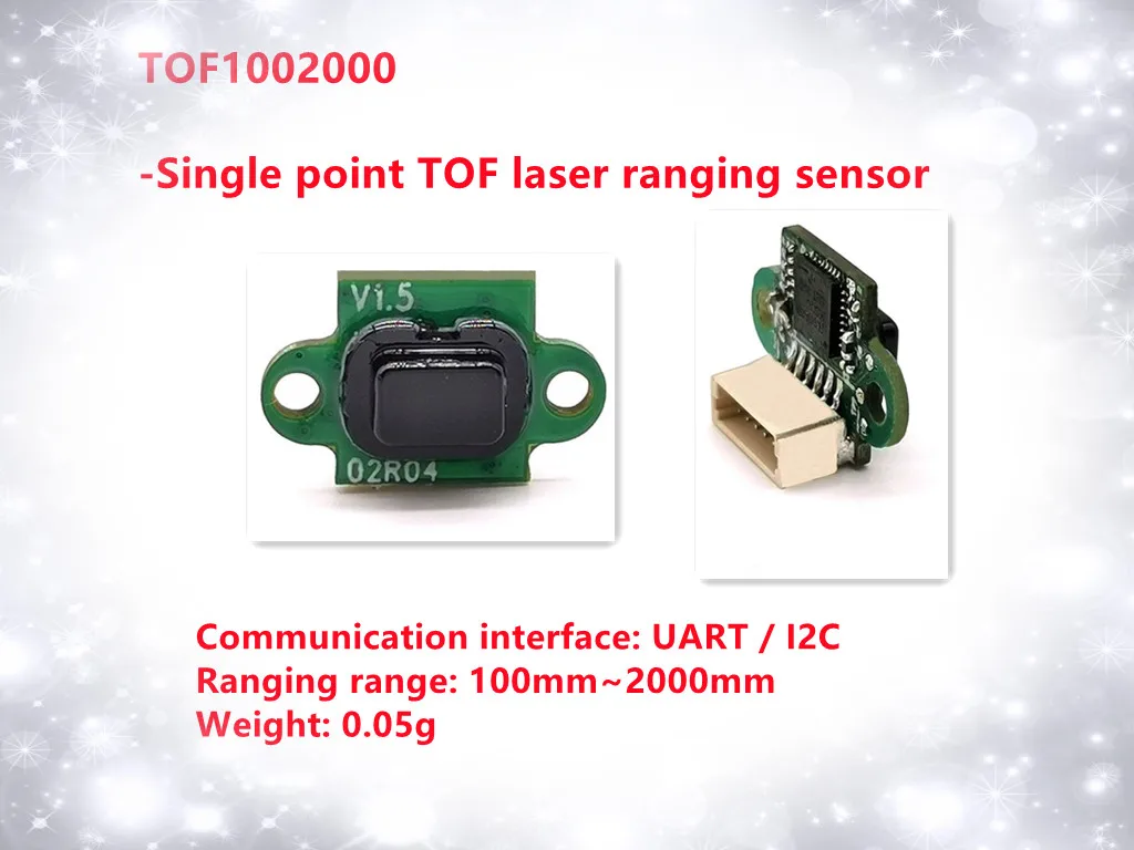 TOF1002000 Single point rang lidar Laser Range Sensor Module 100-2000mm Distance Interface UART I2C IIC With Cable |