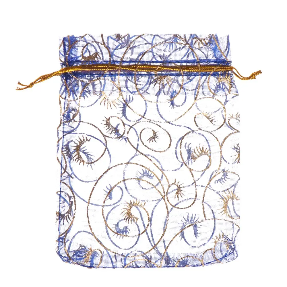 pcs/pack 7 colors jewelry pouches drawstring bag heart mesh bags