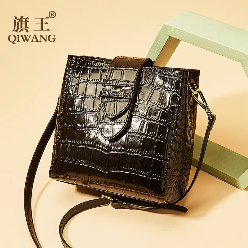 Qiwang крокодиловая сумка через плечо для женщин на брендовая дизайнерская женская