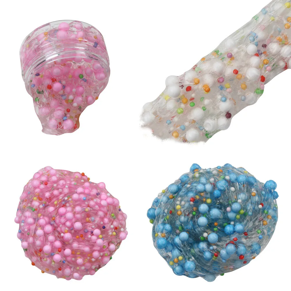 Beautiful Foam ball Cloud Slime Antistress Gadgets Stress Relief Kids Clay Toys Unzip Anti-stress Gift cute slime charms #B
