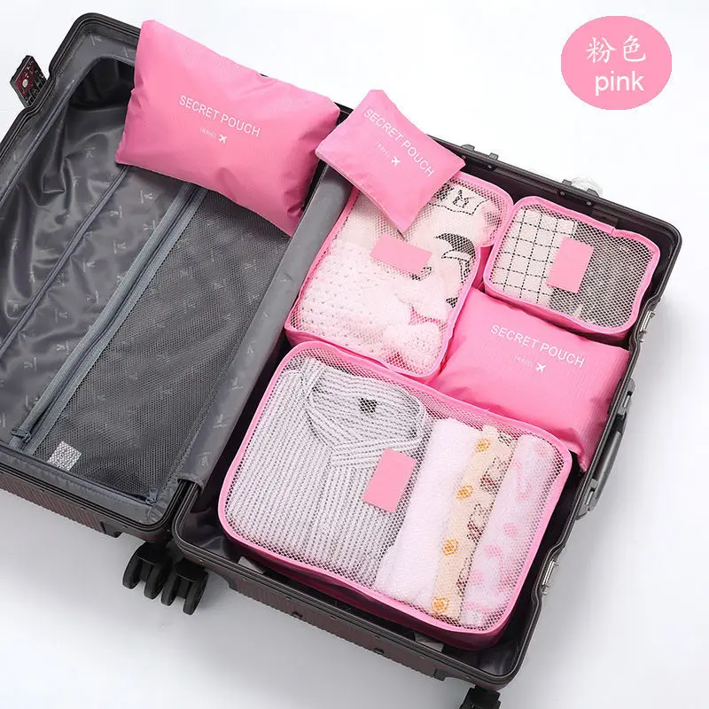 Travel storage 6-piece storage bag underwear shoes 6 storage bag Oxford waterproof cloth luggage storage and distribution Travel storage 6-piece storage bag underwear shoes 6 storage bag Oxford waterproof cloth luggage storage and distribution