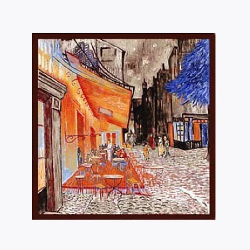 New Arrival 90*90cm Silk Scarf Women Van Gogh oil Painting Silk Foulard Female Neckerchief Fashion Bandana Square Scarves SQ012 
New Arrival 90*90cm Silk Scarf Women Van Gogh oil Painting Silk Foulard Female Neckerchief Fashion Bandana Square Scarves SQ012