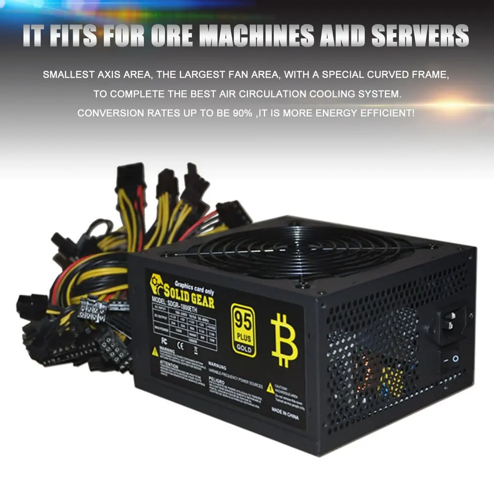 Professional 1800W Max Mining Machine Power Supply For ATX For Gold Mining For ETH For BTC For Ethereum Support Up To 6 GPU
Professional 1800W Max Mining Machine Power Supply For ATX For Gold Mining For ETH For BTC For Ethereum Support Up To 6 GPU