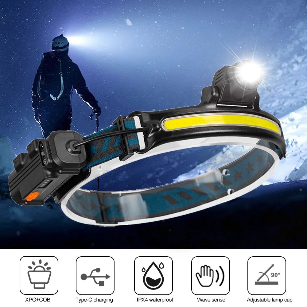 Shop Generic 2022 IR r LED Headlamp XPG+COB Flashlight TypeC