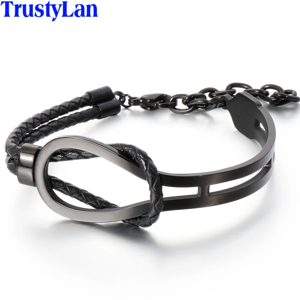 Adjustable Double Layer Leather Bracelet Man Gold/Black Stainless Steel Mens Wrap Bracelets Male Bangles Personalized Jewelry
Adjustable Double Layer Leather Bracelet Man Gold/Black Stainless Steel Mens Wrap Bracelets Male Bangles Personalized Jewelry