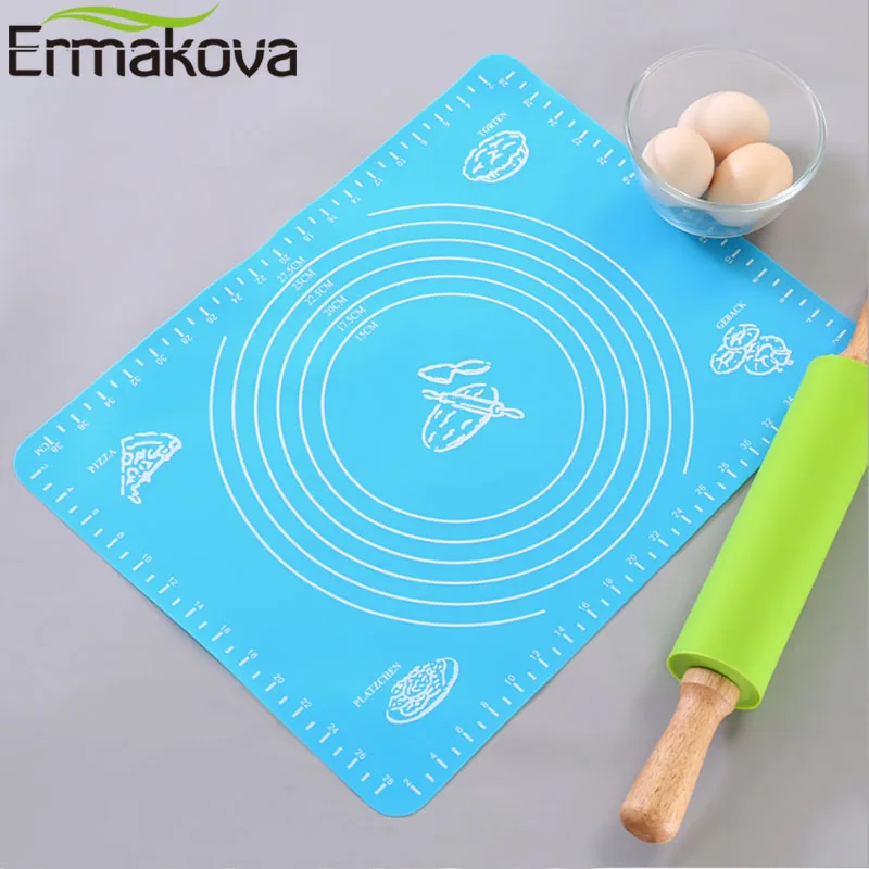 ERMAKOVA Heat Resistant Silicone Rolling Pin with Dough Mat Dough Roller Silicone Pastry Board Mat with Measurement Baking Tools
ERMAKOVA Heat Resistant Silicone Rolling Pin with Dough Mat Dough Roller Silicone Pastry Board Mat with Measurement Baking Tools