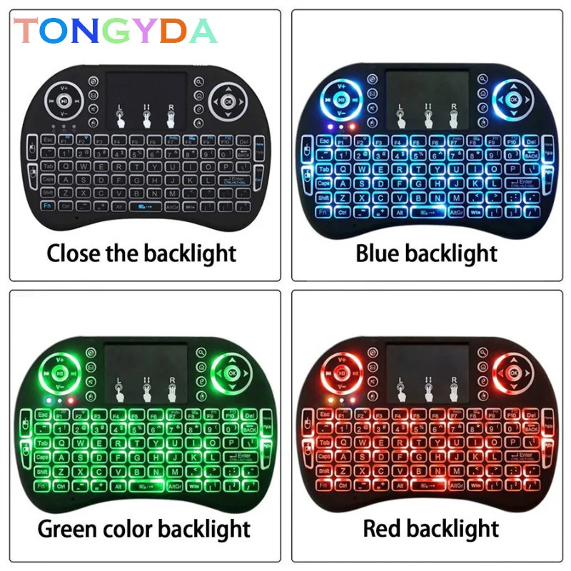 2.4GHz Mini Wireless Remote Keyboard with Touchpad Mouse for Android TV Box Colourful LED Backlight Rechargable Li-ion Battery
2.4GHz Mini Wireless Remote Keyboard with Touchpad Mouse for Android TV Box Colourful LED Backlight Rechargable Li-ion Battery