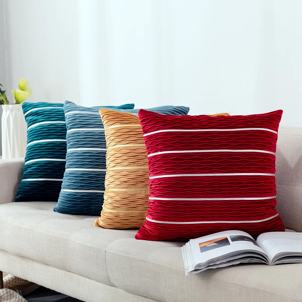 45*45cm Decorative Cushion Cover Home Sofa Pillow Case Striped Chair Seat Throw Pillows Cover Square Bed Living Room Pillowcase
45*45cm Decorative Cushion Cover Home Sofa Pillow Case Striped Chair Seat Throw Pillows Cover Square Bed Living Room Pillowcase