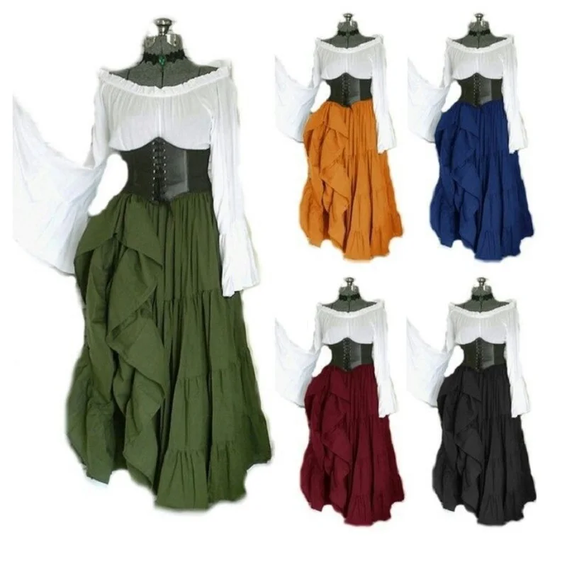 European and American Long Sleeved Dresses and Medieval Costumes of Women In The Renaissance
European and American Long Sleeved Dresses and Medieval Costumes of Women In The Renaissance