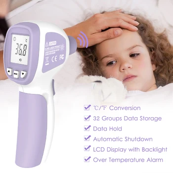 Non-contact IR Thermometer Infrared Forehead Thermometer Digital Thermometer Infrared Electronic Thermometer for Kids and Adult
Non-contact IR Thermometer Infrared Forehead Thermometer Digital Thermometer Infrared Electronic Thermometer for Kids and Adult