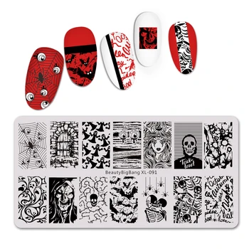 BEAUTYBIGBANG 6x12CM Halloween Theme Stamp Templates Skull Spider Nail Stamping Plates Image Manicure Printing Stencil Tools
BEAUTYBIGBANG 6x12CM Halloween Theme Stamp Templates Skull Spider Nail Stamping Plates Image Manicure Printing Stencil Tools