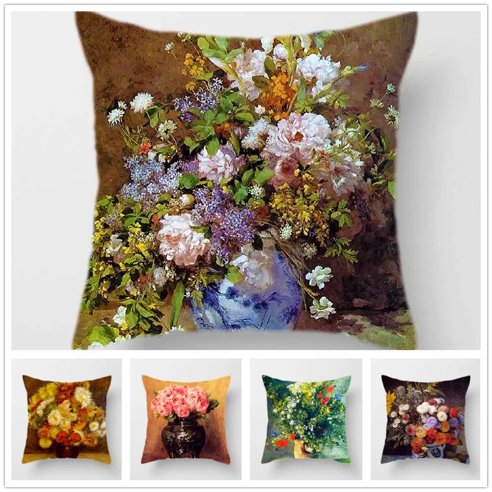 Oil Flower Painting Cushion Cover Polyester Vintage Pillowcase Retro Floral Home Decoration for Living Room Sofa Couch 45*45cm
Oil Flower Painting Cushion Cover Polyester Vintage Pillowcase Retro Floral Home Decoration for Living Room Sofa Couch 45*45cm