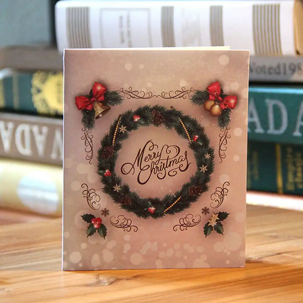 paper blessing postcard christmas bells postcard 3d greeting