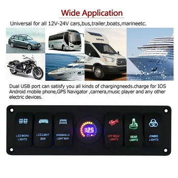 12V 6 Gang Rocker Switch Panel Circuit Breaker LED Car Marine Boat Accessories Car Voltmeter LED Light Rocker Switch
12V 6 Gang Rocker Switch Panel Circuit Breaker LED Car Marine Boat Accessories Car Voltmeter LED Light Rocker Switch