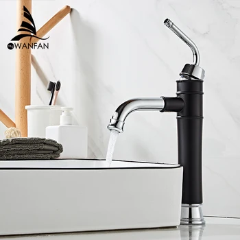 Basin Faucets Brass Black with Chrome Bathroom Faucet Sinks Mixer Tap Swivel Spout Deck Mounted Washbasin Faucet 855805
Basin Faucets Brass Black with Chrome Bathroom Faucet Sinks Mixer Tap Swivel Spout Deck Mounted Washbasin Faucet 855805