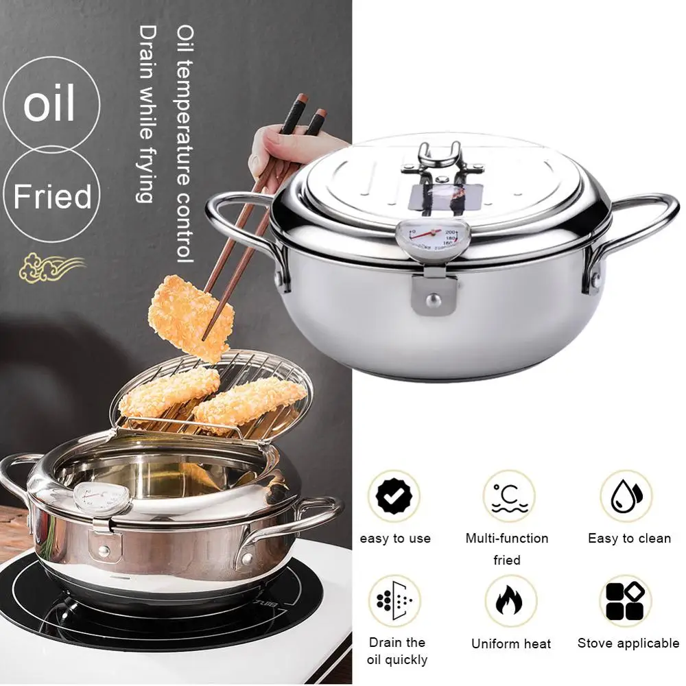 MOM's Hand Kitchen Deep Frying Pot Thermometer Tempura Fryer Pan Temperature Control Fried Chicken Pot Cooking Tools
MOM's Hand Kitchen Deep Frying Pot Thermometer Tempura Fryer Pan Temperature Control Fried Chicken Pot Cooking Tools