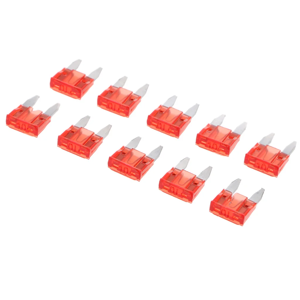 10 Pieces Univerial Mini 10A Blade Fuses Red for Car Truck Replacement 10 Pieces Univerial Mini 10A Blade Fuses Red for Car Truck Replacement