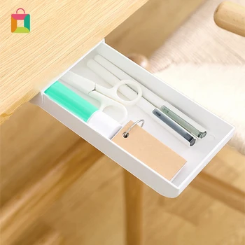 

2020 NEW Desk Under Adhesive Drawer-type Pencil Storage Case Hidden Pen Container Office Stationery Sundries Storage Box Cozy
