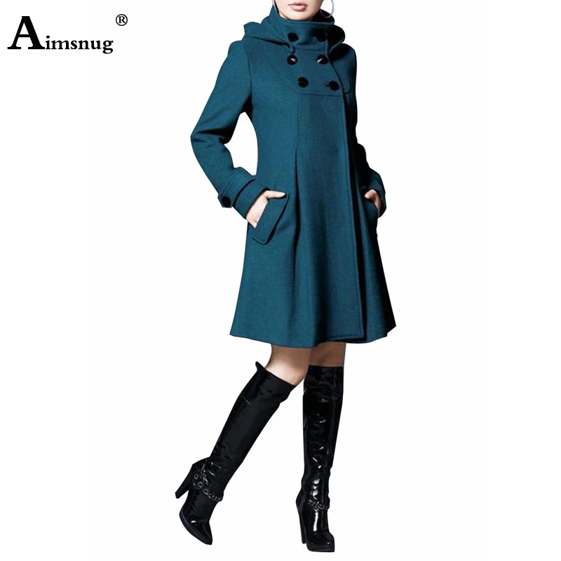 Aimsnug Plus Size 3xl 4xl Solid Dark Green Fleece Pocket Ruched Hooded Double-breasted Windbreaker Women's Cloak Woolen Coat 
Aimsnug Plus Size 3xl 4xl Solid Dark Green Fleece Pocket Ruched Hooded Double-breasted Windbreaker Women's Cloak Woolen Coat