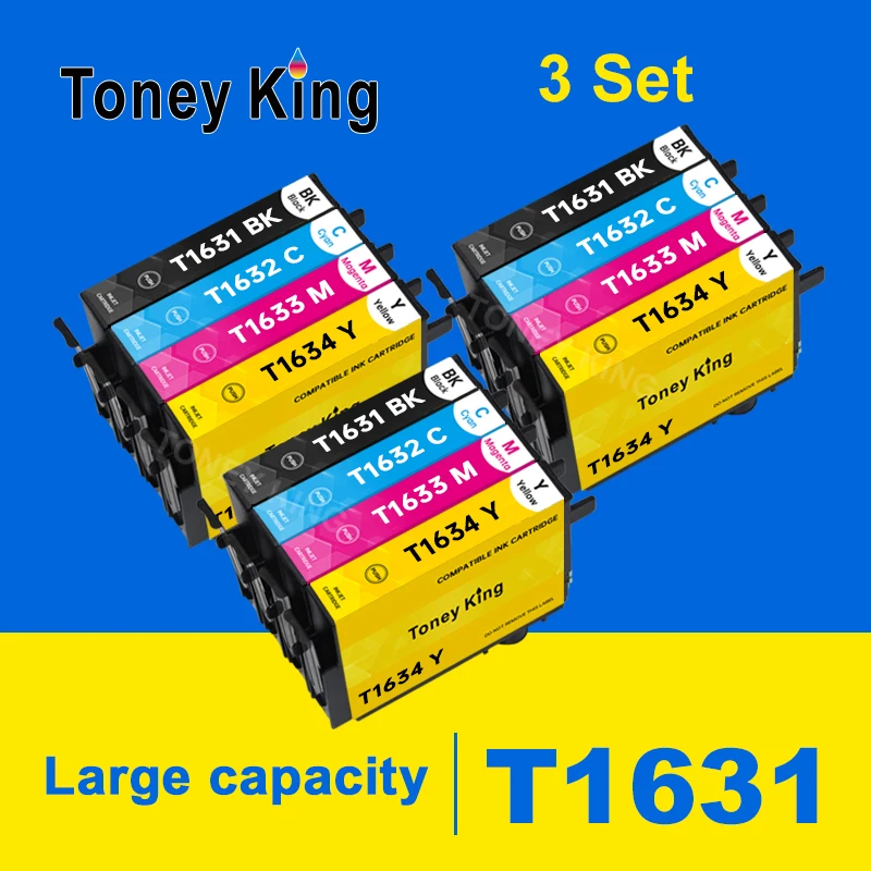 

T1631 16XL Ink Cartridge for Epson WorkForce WF-2010W WF-2510WF WF-2520NF WF-2530WF WF-2540WF WF-2630W 2650DWF 2660DWF Printer