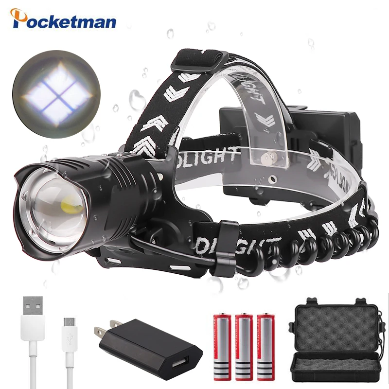 Most powerful XHP90 LED Headlamp Camping Headlight 3 Modes Zoomable Waterproof fishing torch Powered by 3x18650 batteries
Most powerful XHP90 LED Headlamp Camping Headlight 3 Modes Zoomable Waterproof fishing torch Powered by 3x18650 batteries