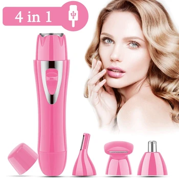 New USB Rechargeable 4-in-1 Women's Shaver Multi-Function Nose Hair Trimmer Eye-Brow Knife Repair Sideburn Shaver
New USB Rechargeable 4-in-1 Women's Shaver Multi-Function Nose Hair Trimmer Eye-Brow Knife Repair Sideburn Shaver