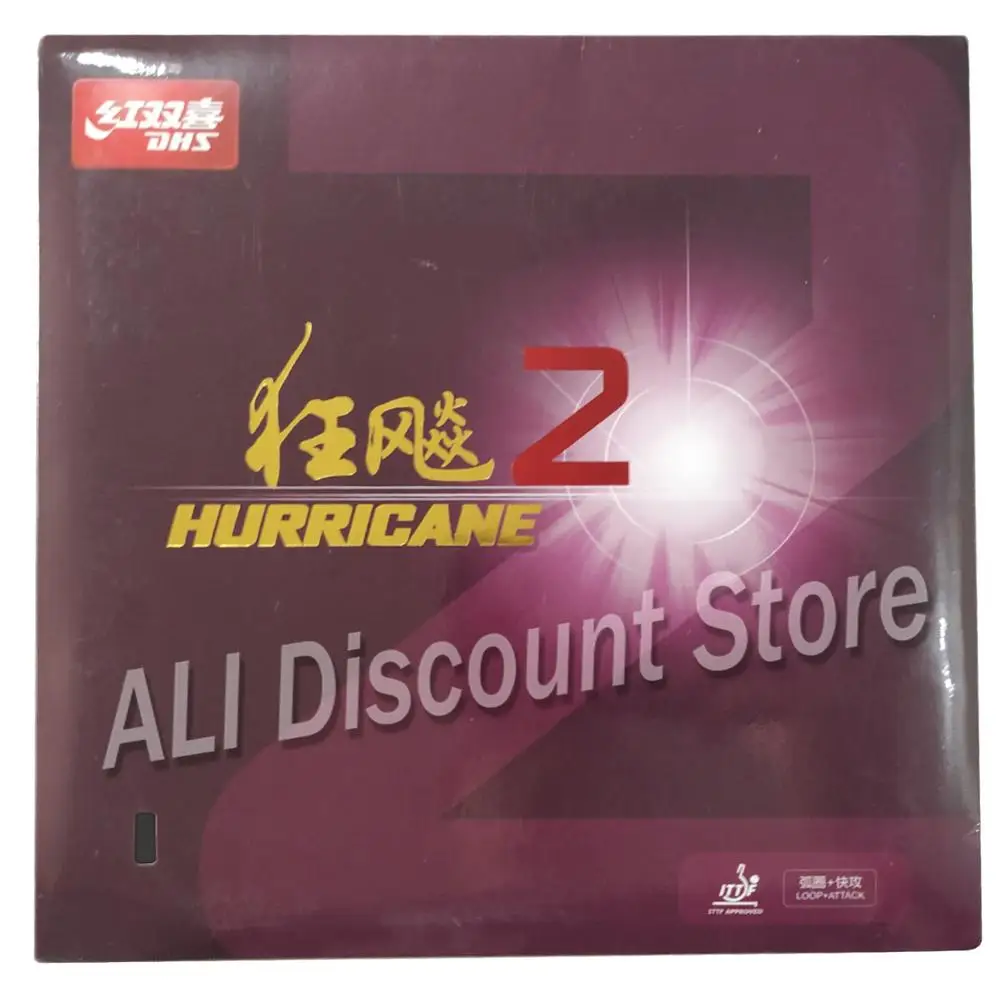 DHS Hurricane 2 pips in Attack + Loop Table Tennis Rubber With Sponge for PingPong |