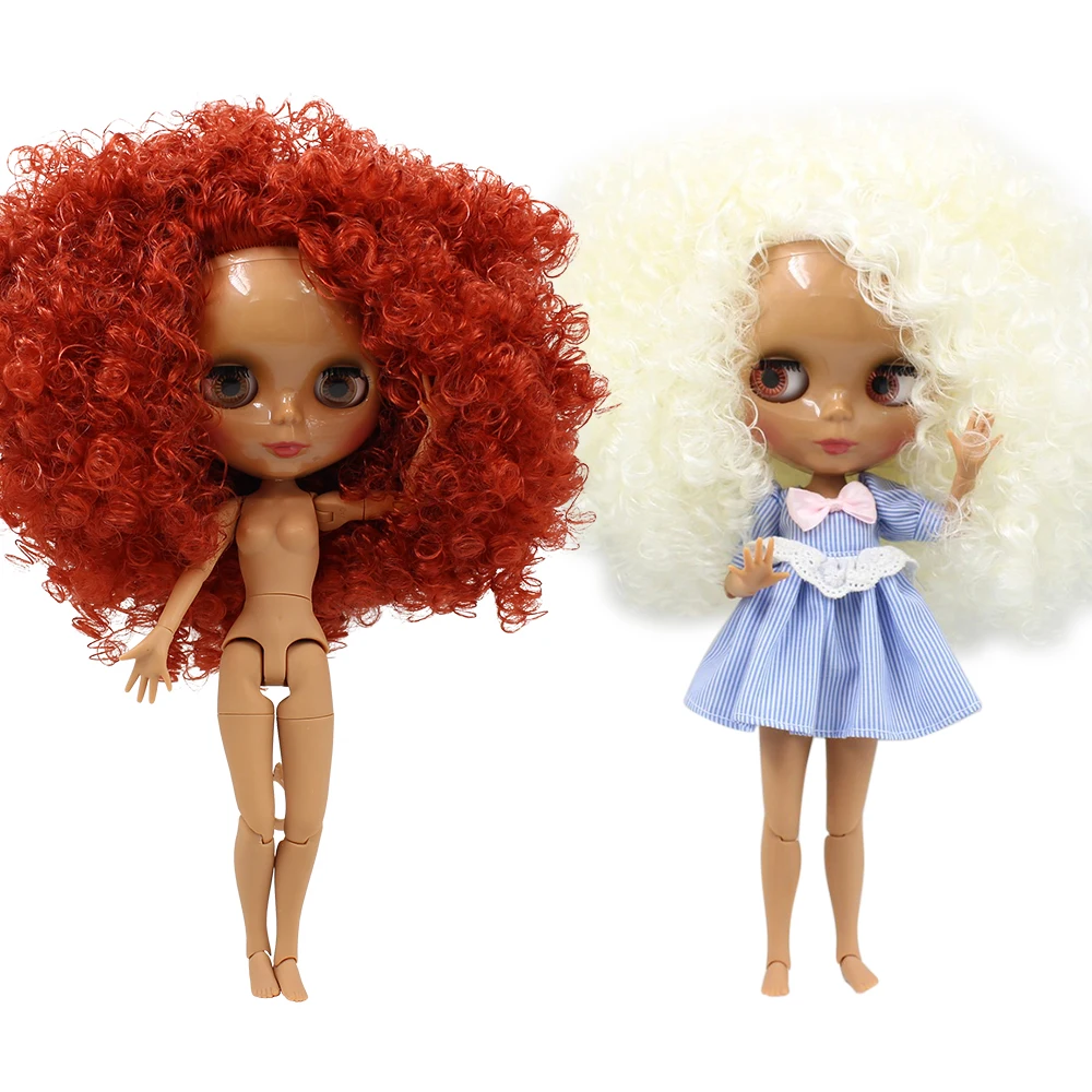 

ICY DBS Blyth doll 1/6 bjd joint body white skin matte face dark skin shiny face curly hair afro hair toy 30cm