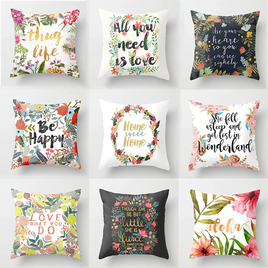Sigle-sided Polyester Flower Letter Print Cushion Cover Throw Pillow Nordic Living Room Decoration for Home Car Sofa Couch
Sigle-sided Polyester Flower Letter Print Cushion Cover Throw Pillow Nordic Living Room Decoration for Home Car Sofa Couch
