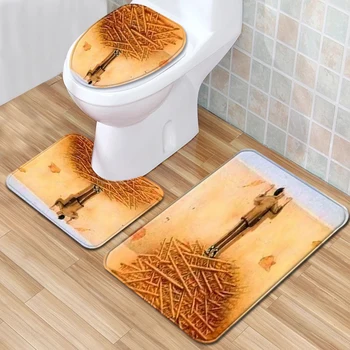 Modern Fashion 3Pcs/set Bathroom Mat Set Philosophy Allegorical Anti Slip Bath Mat Coral Fleece Floor Mats Bathroom Toilet Rug
Modern Fashion 3Pcs/set Bathroom Mat Set Philosophy Allegorical Anti Slip Bath Mat Coral Fleece Floor Mats Bathroom Toilet Rug
