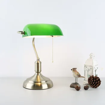 

Modern Retro Republic of China Old Shanghai Green Color Glass Lamp Vintage Creative Home Decorative Study Office Lighting