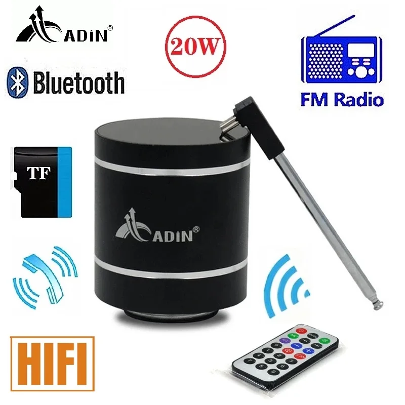 Bluetooth-динамик Adin с функцией вибрации Fm-радио | Электроника