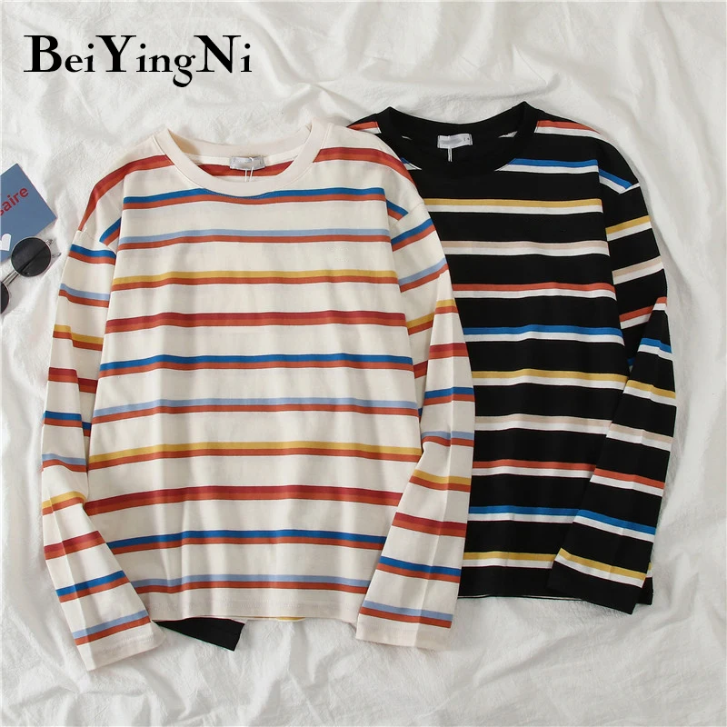 Beiyingni Multicolor Long Sleeve T shirt Women 2019 Spring Autumn Basic BF Loose Young Female T-shirt Preppy Style Harajuku Tops
Beiyingni Multicolor Long Sleeve T shirt Women 2019 Spring Autumn Basic BF Loose Young Female T-shirt Preppy Style Harajuku Tops