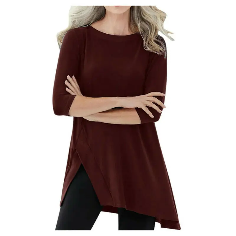Осенний Повседневный пуловер футболка с длинным рукавом топы для женщин женская