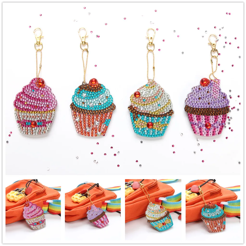 DIY Special Shape Full Diamond Pattern Key Ring Set Embroidery | Дом и сад