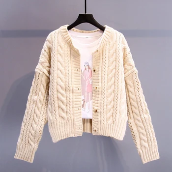 Solid Women Knitted Sweater 4 Colors Female Outwear Cardigans Korean Style Ladies Knitted Sweater Single Breasted Fashion 2020
Solid Women Knitted Sweater 4 Colors Female Outwear Cardigans Korean Style Ladies Knitted Sweater Single Breasted Fashion 2020